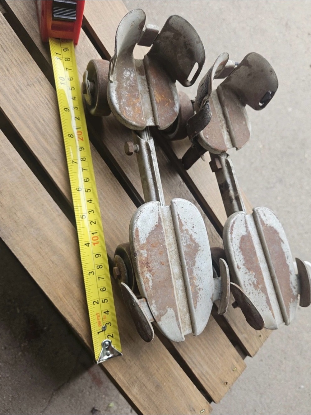 Vintage Adjustable Clamp-On Metal Roller Skates Steel Wheels